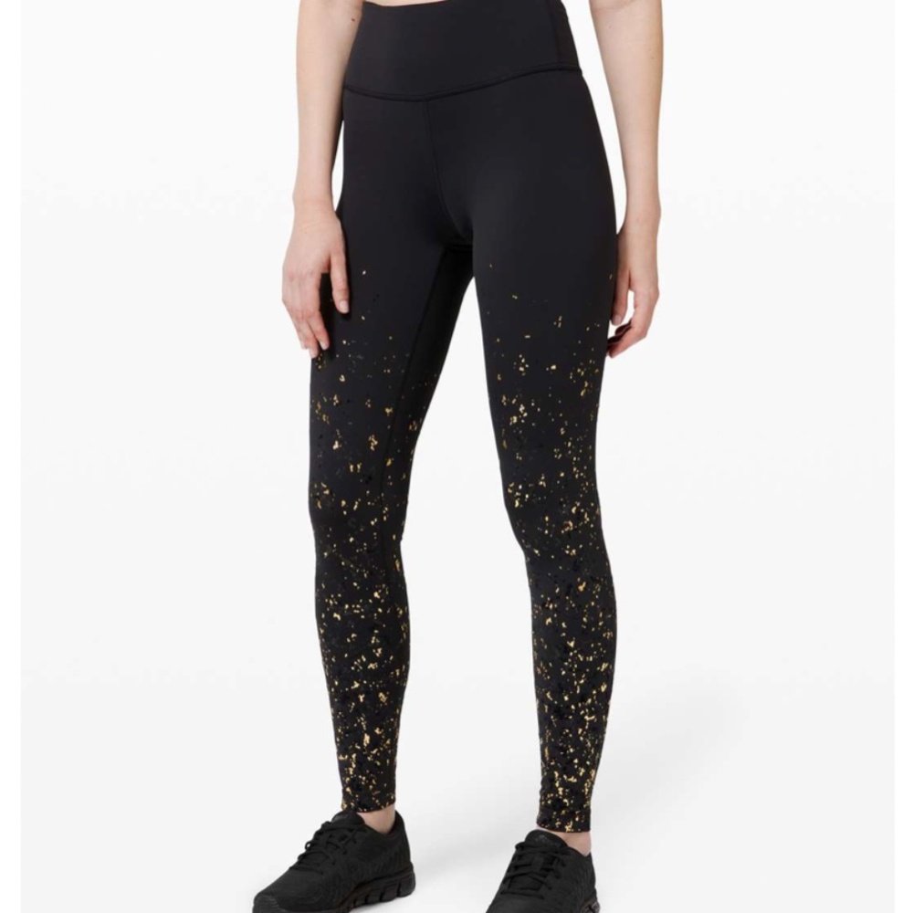 LULULEMON Speed Wunder Tight Lunar New Year Black / Black / Gold Size 8
